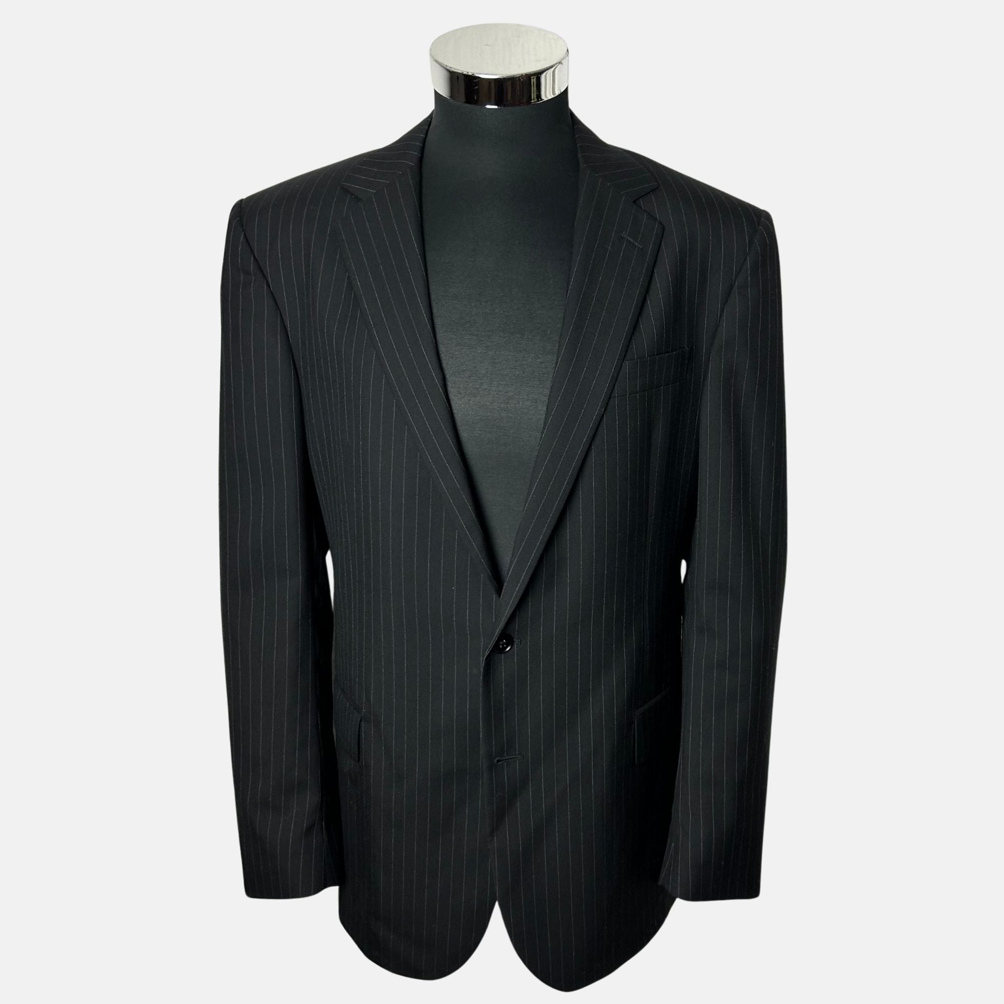 Charcoal Suit with Pinstripes made of Wool (54)