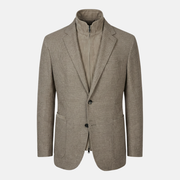 Greige Patterned Blazer made of Wool/Cashmere (EU 50)