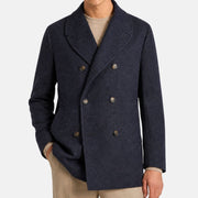 Blue "Caldwell" Peacoat made of Virgin Wool/Cashmere (XL)