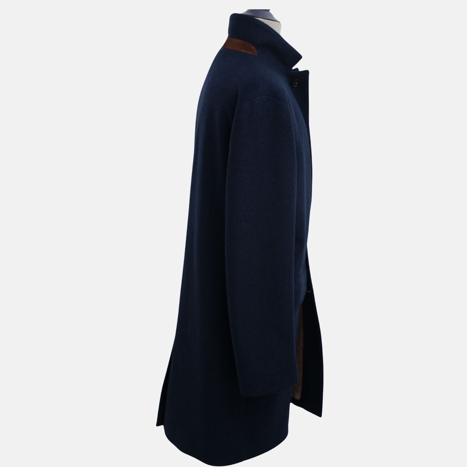 Blue Beaver Lined Cashmere Coat (M)