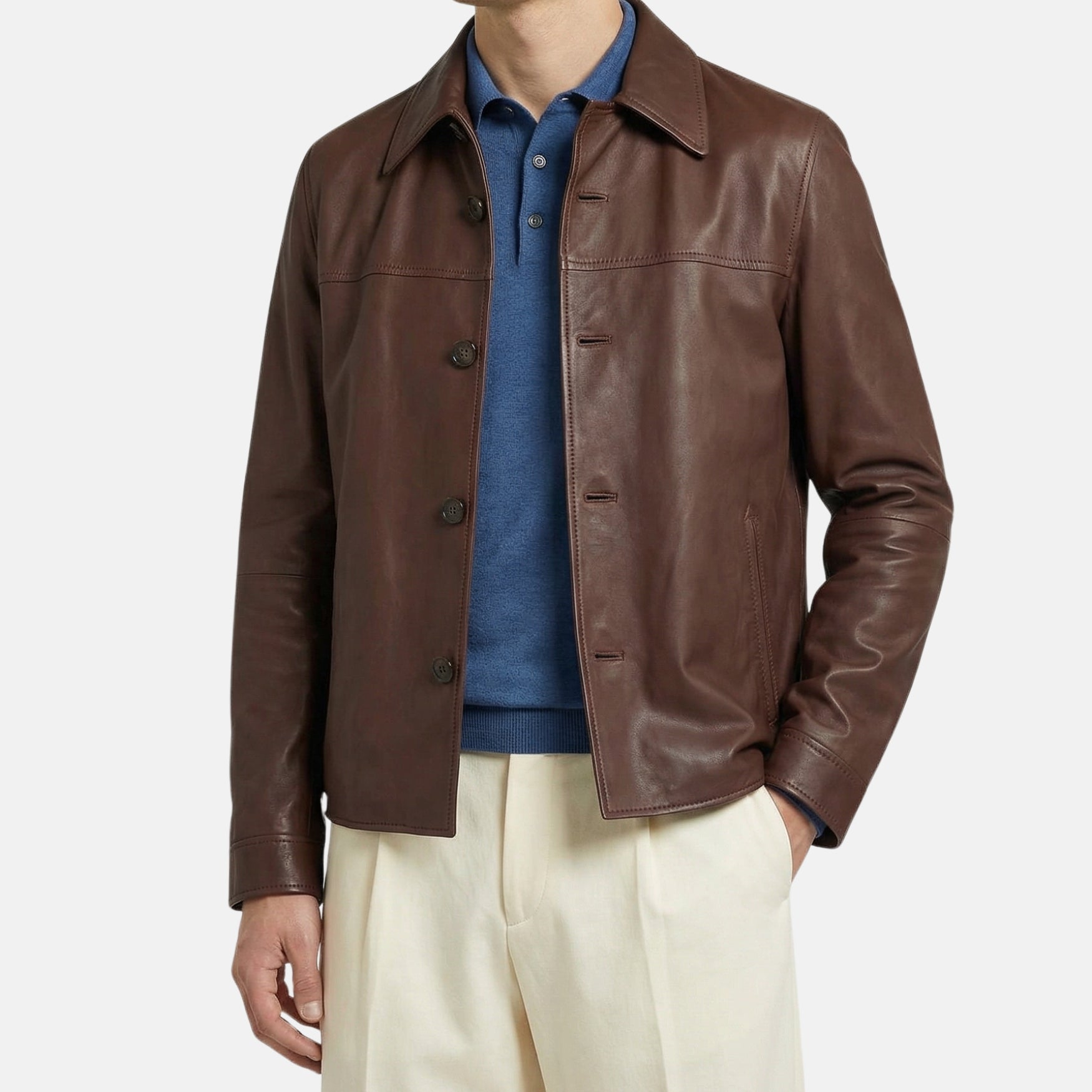 Dark Brown Leather Jacket (M)
