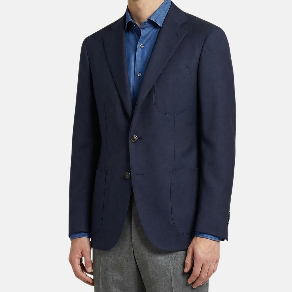 Navy Blue 120s Wool Blazer (EU 50)