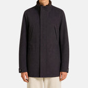 Brown "Icer" Cashmere Coat with Fur Collar (L)