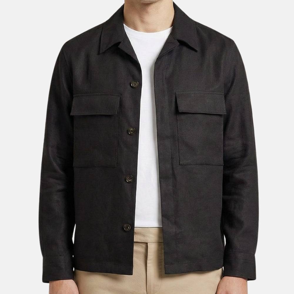 Brown Overshirt made of Linen (XL)