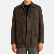 Loro Piana Alpaca Houndstooth Overcoat Brown