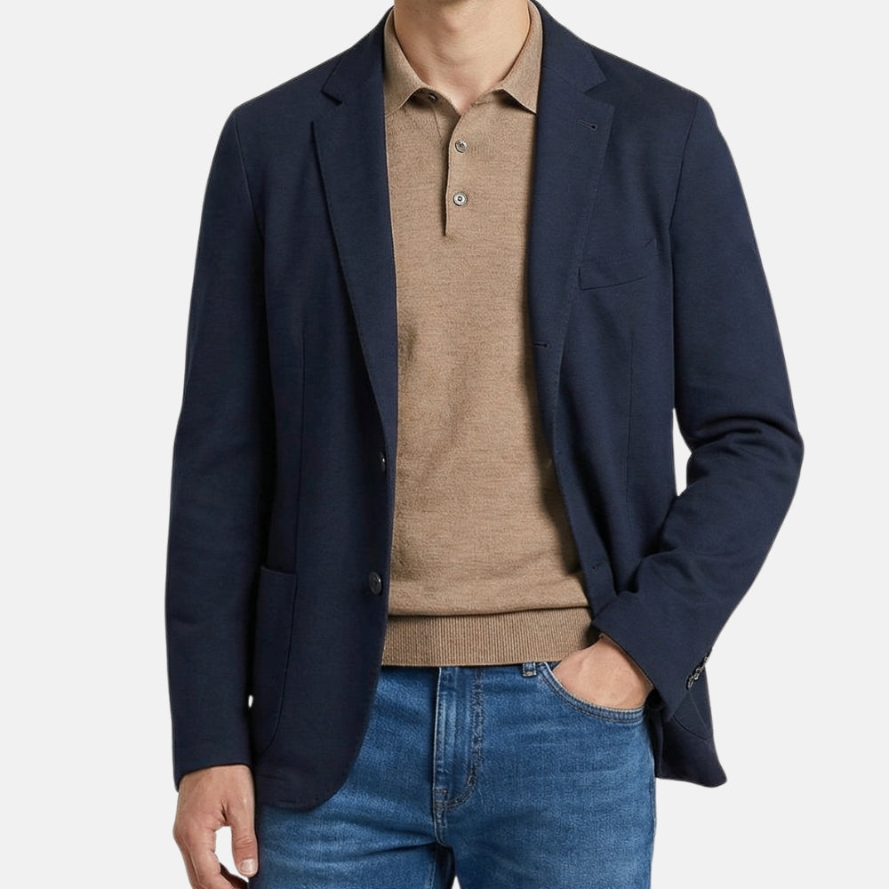 Navy Blue Blazer made of Cotton/Silk/Linen (EU 56)