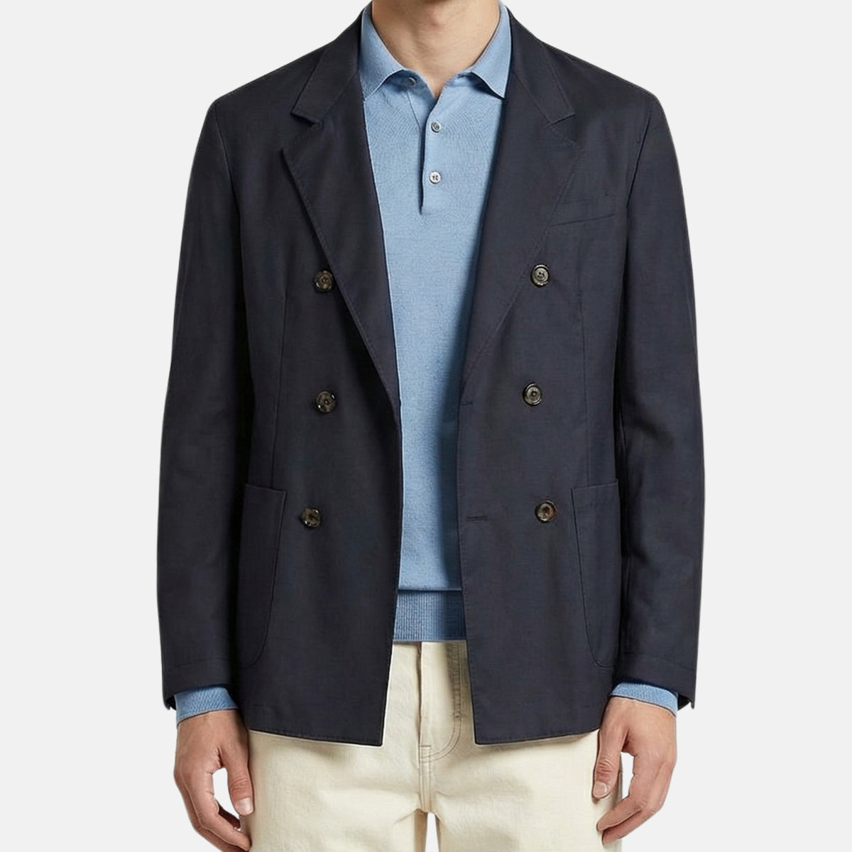 Dark Navy Peacoat made of Wool/Silk (M)