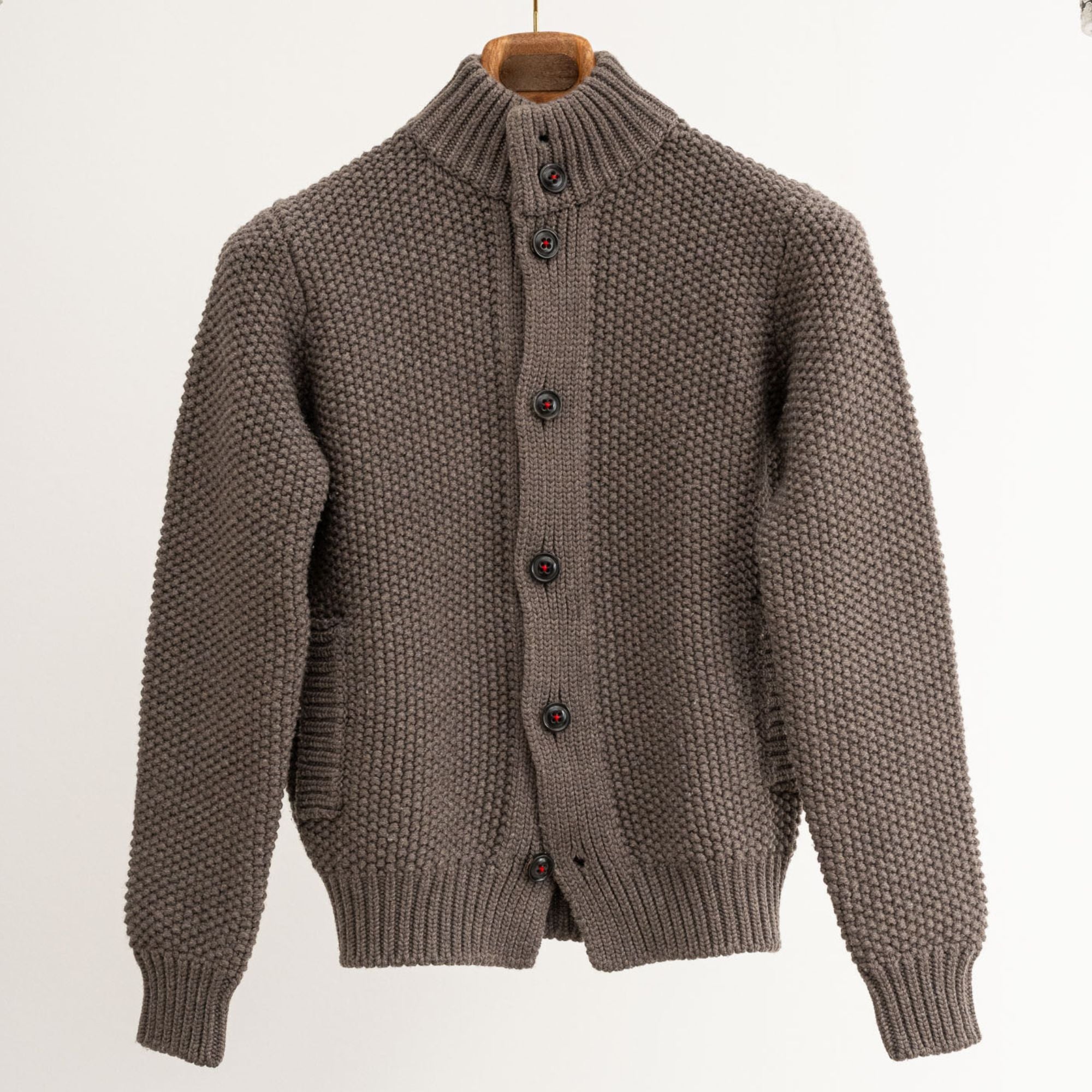 Brown Knit-Jacket made of Wool