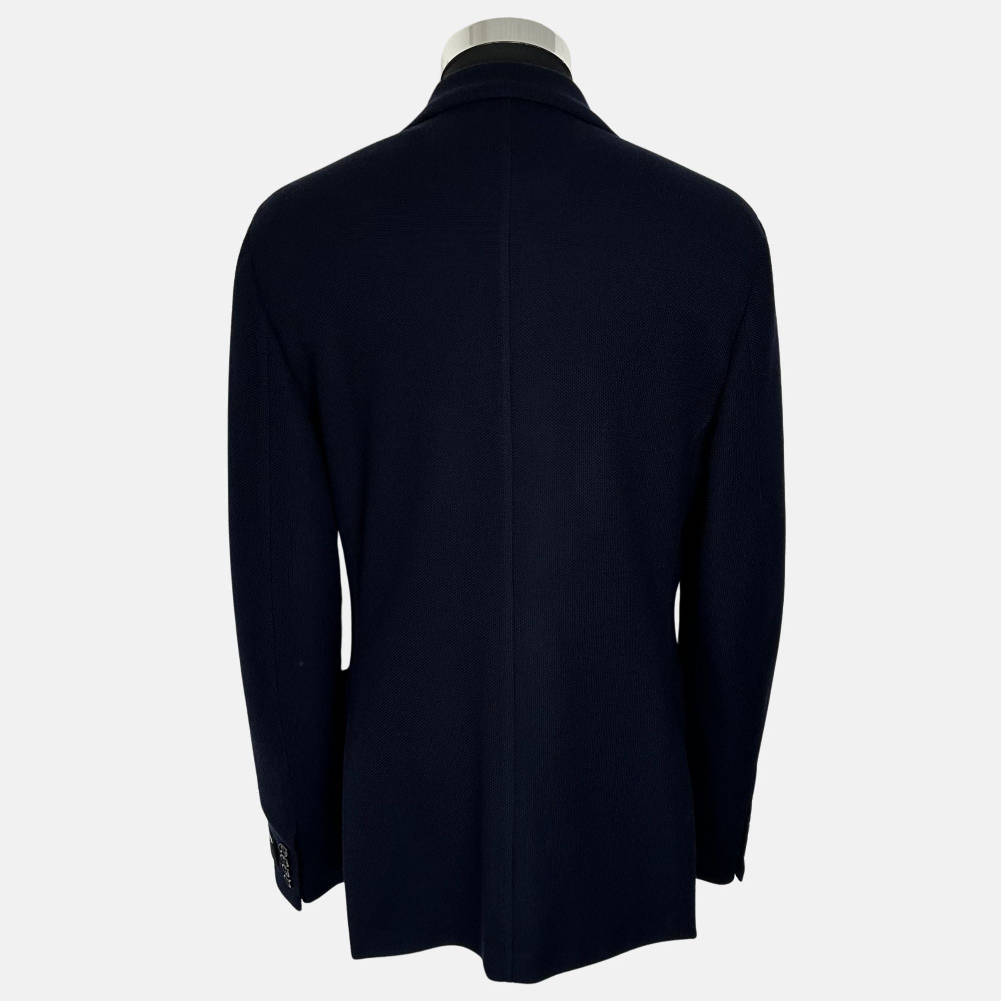 Navy Jersey Jacket made of Wool/Cotton (52)