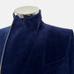 Blue-Grey Velvet Blazer Made of Cotton/Linen (48)