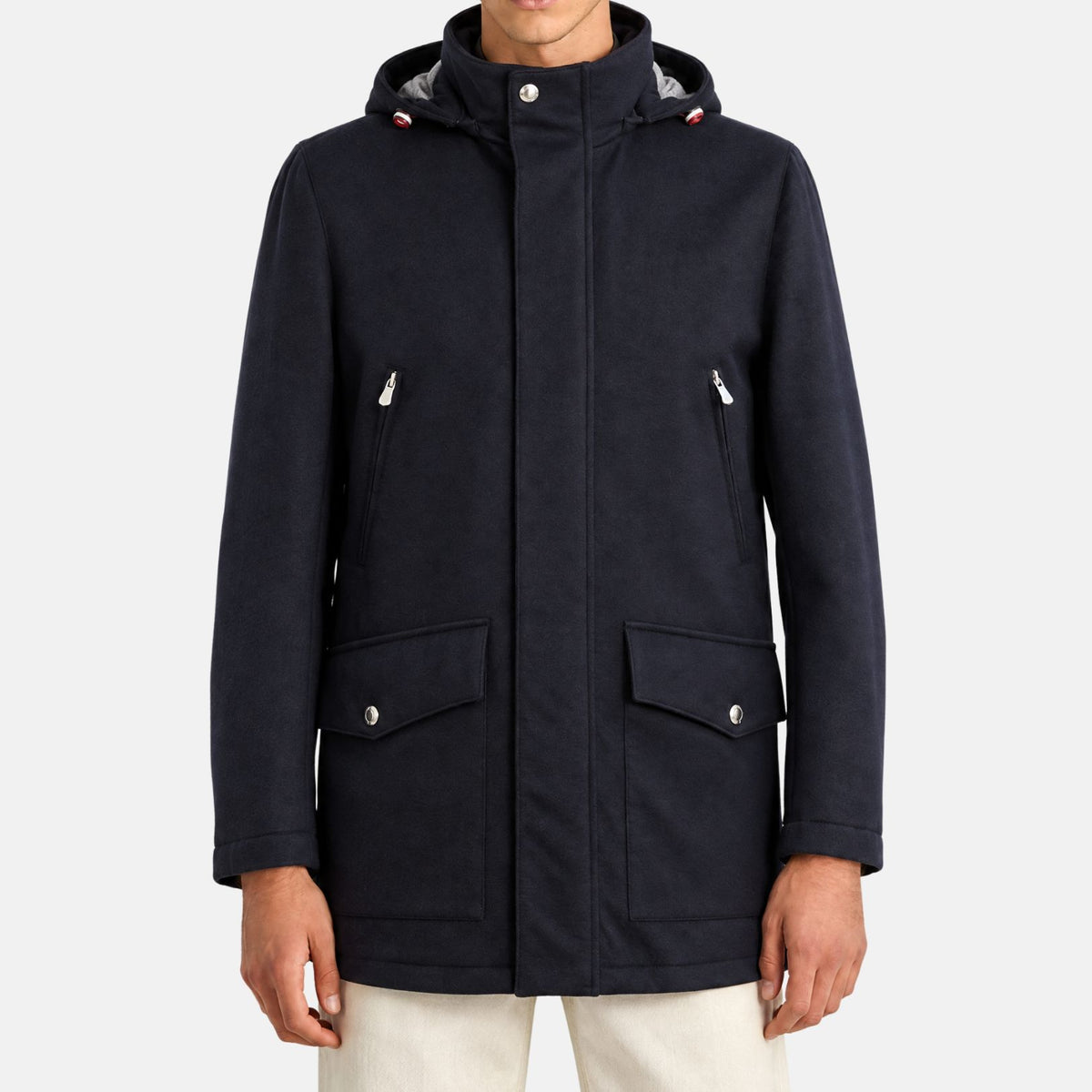 Brunello Cucinelli Cashmere Down Parka Navy (EU 46 / EU 48)