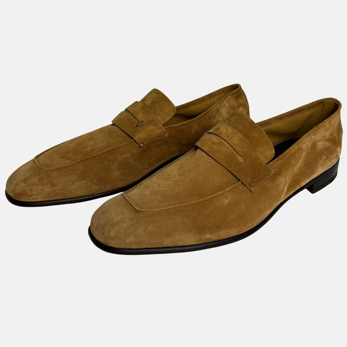 Cognacfarbener L'Asola Loafer aus Wildleder (EU 45 / UK 11)