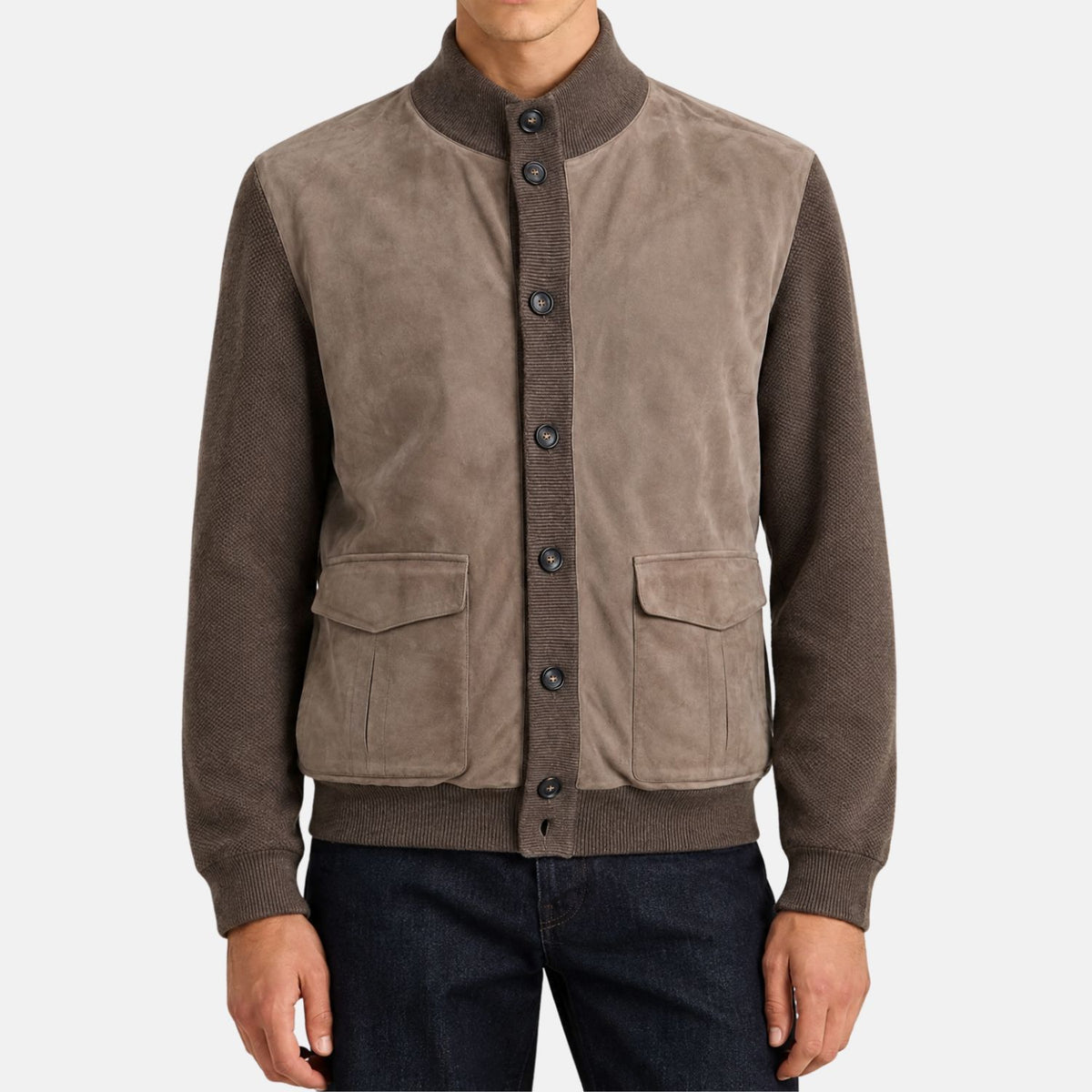 Loro Piana Baby Cashmere Suede Cardigan Brown (EU 54)