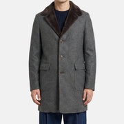 Grey Cashmere Coat with Mink Lining (M)