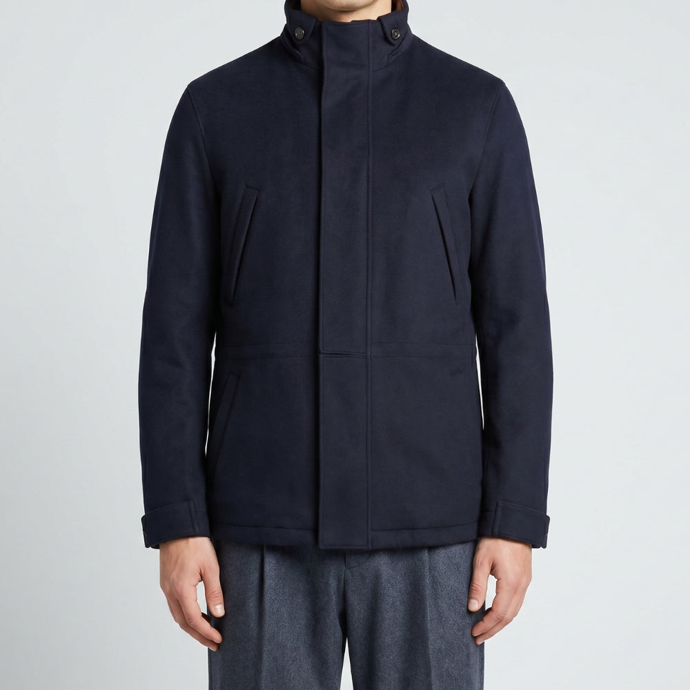 Navy Blue Icer Coat made of Cashmere (L)