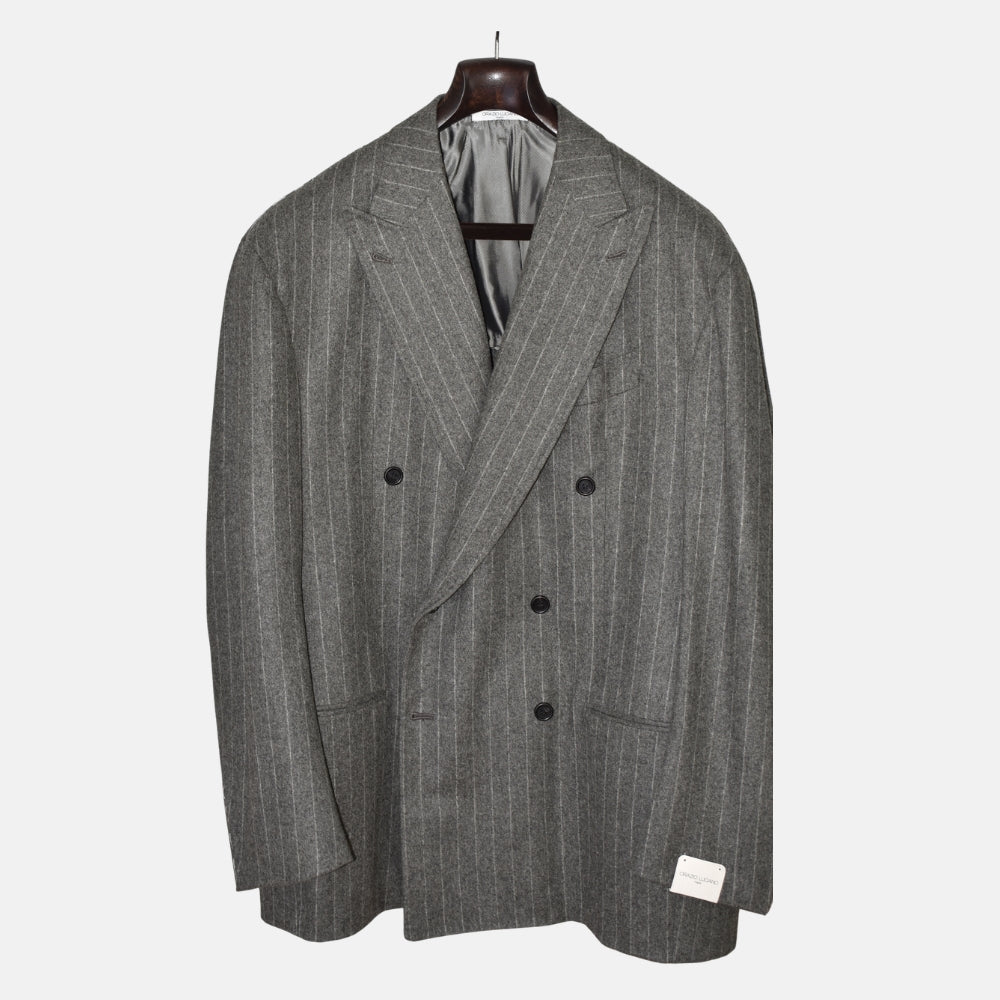 Grey Chalkstripe Double-Breasted Blazer made of Wool (EU 64)