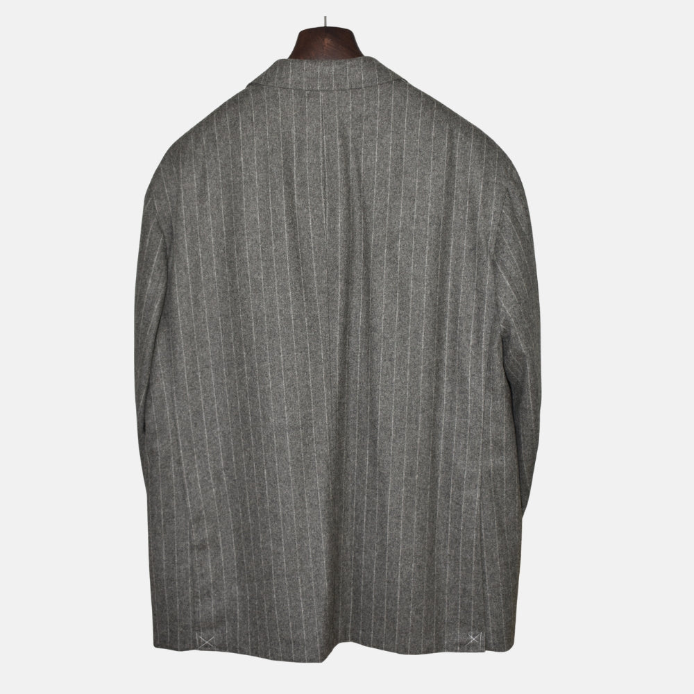 Grey Chalkstripe Double-Breasted Blazer made of Wool (EU 64)