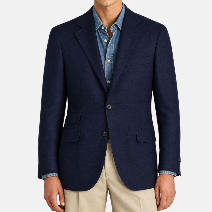 Navy Cashmere Silk Blazer