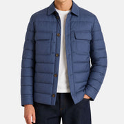 Navy Silk Quilted Overshirt (S)