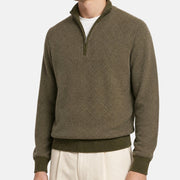 Khaki Striped Sweater "Roadster Pull" made of Cashmere (EU 46)
