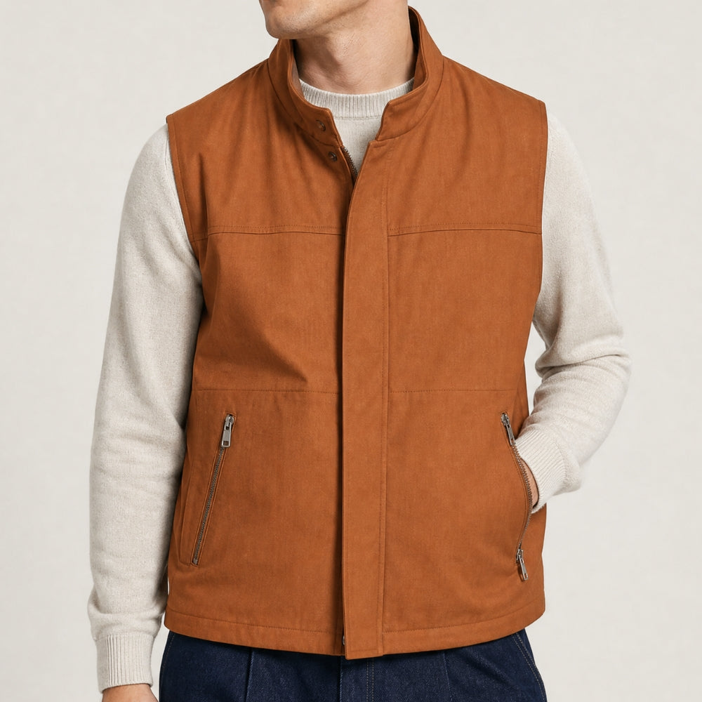 Terracotta Vest made of Silk (M)