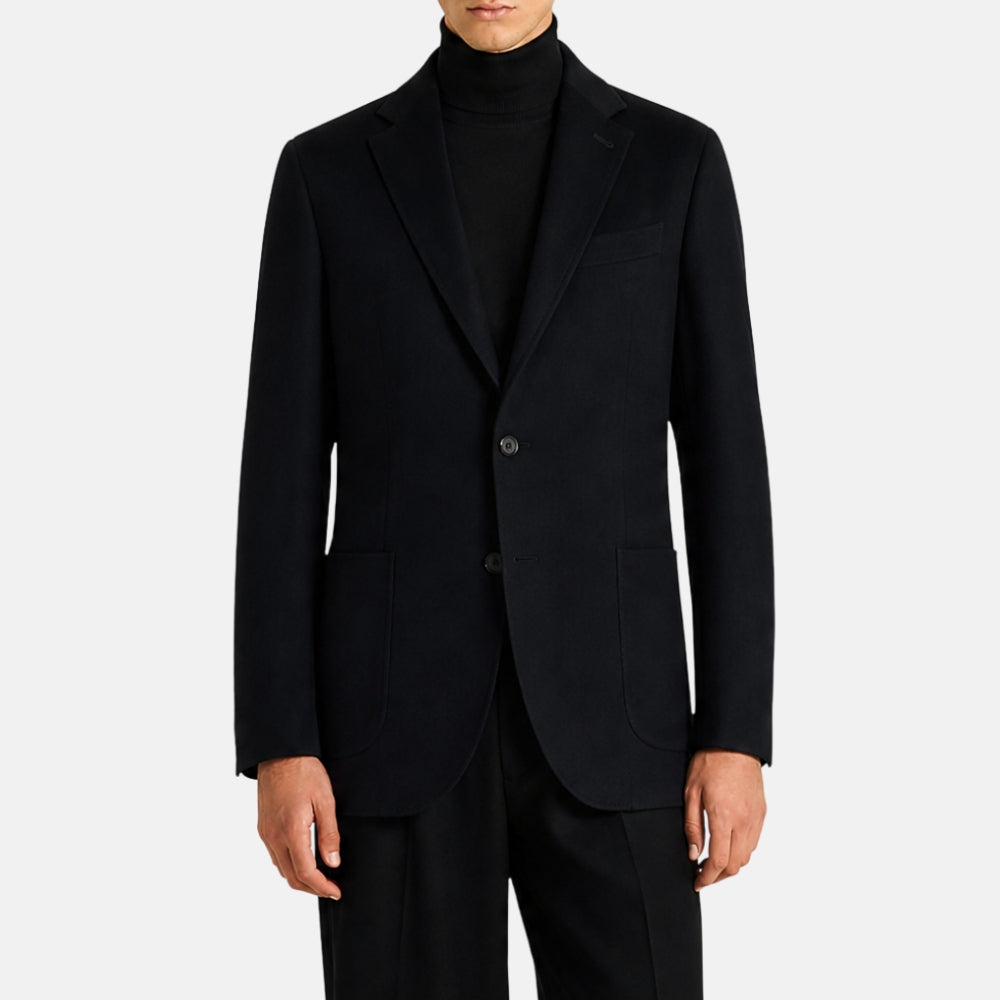 Black Blazer made of Cashmere/Leather Details (EU 48)