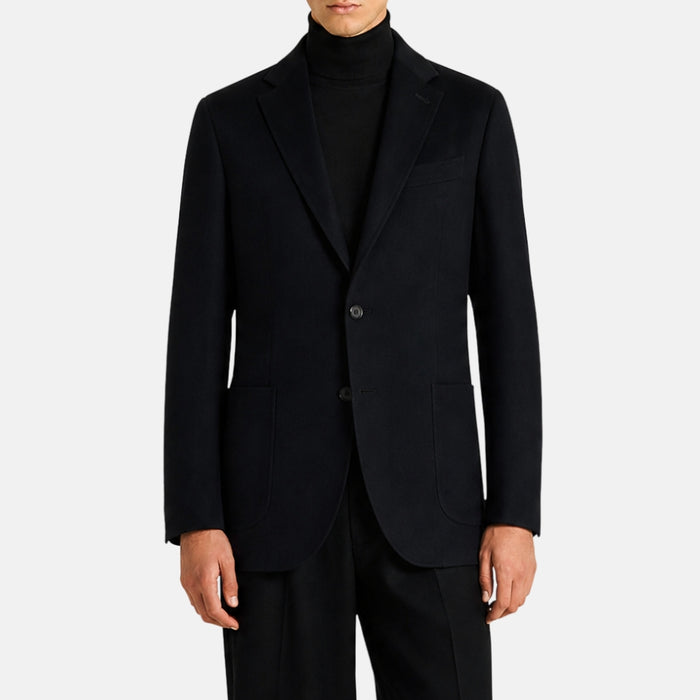 Black Blazer made of Cashmere/Leather Details (EU 48)