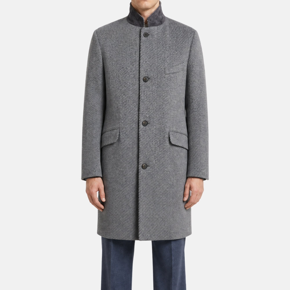Grey Cashmere Coat "Martingala" (M)