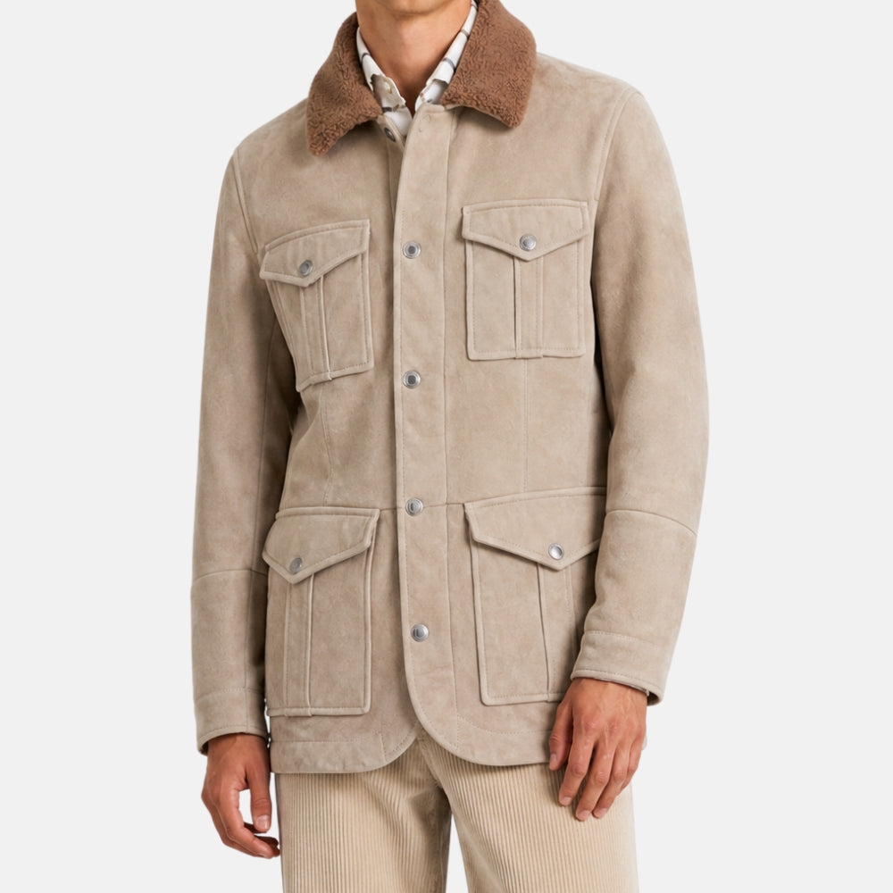 Beige Field Shearling Jacket (S)