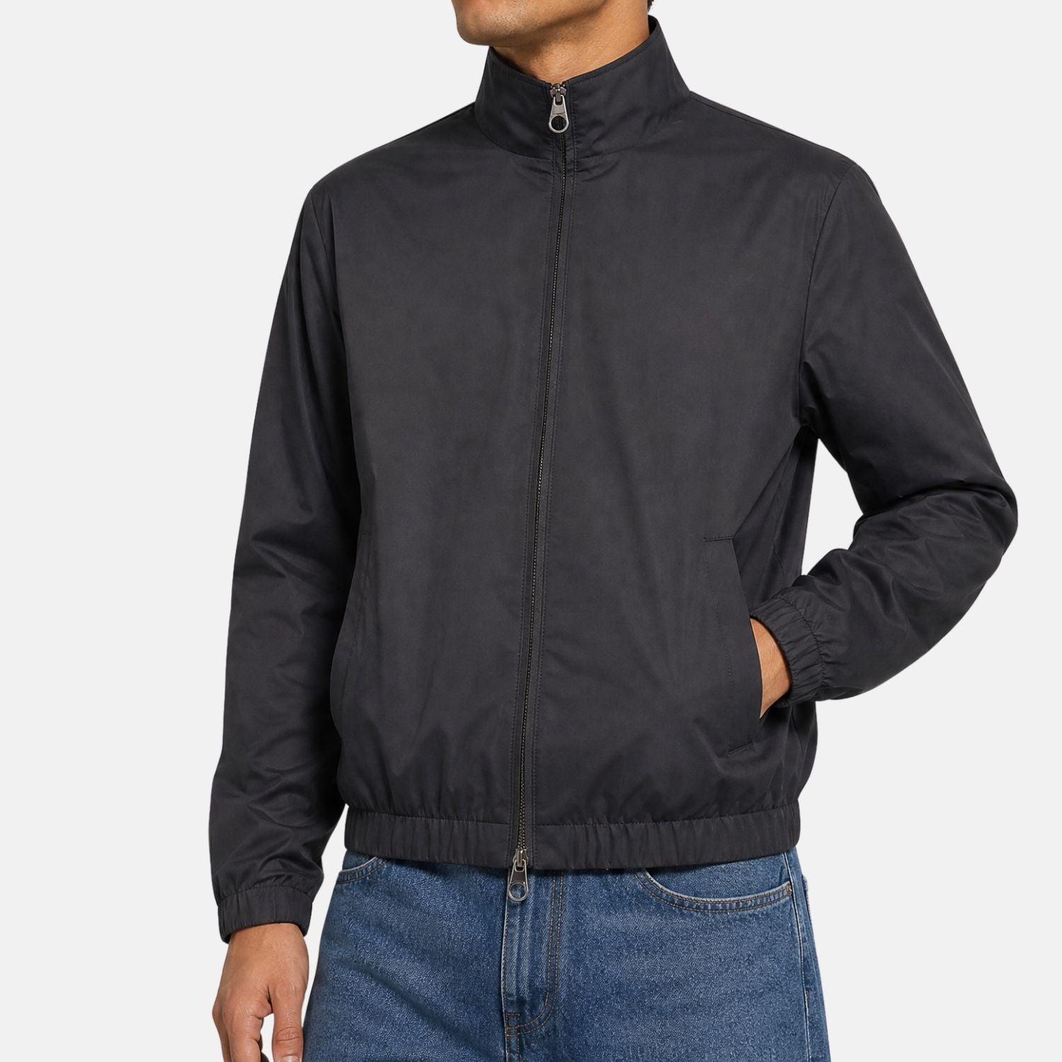 Black/Grey "Windmate" Cashmere Reversible Bomber (EU 48)