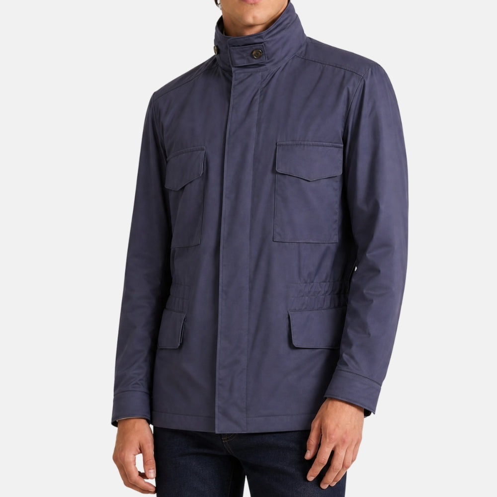 Navy Blue Cashmere Lined "Traveller" Jacket