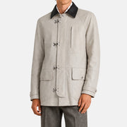 Light Beige Fireman's Jacket made of Suede (M)