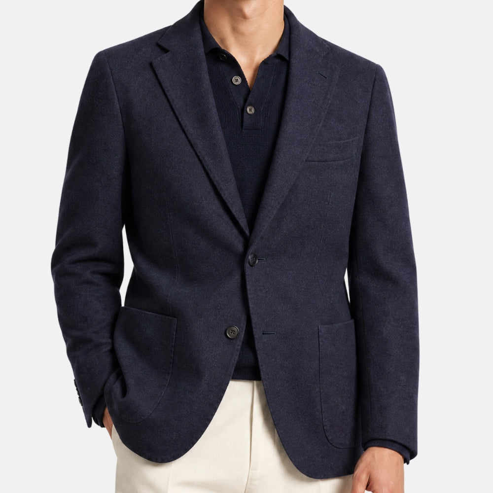 Navy Blue Sweater Cashmere Blazer (EU 48)