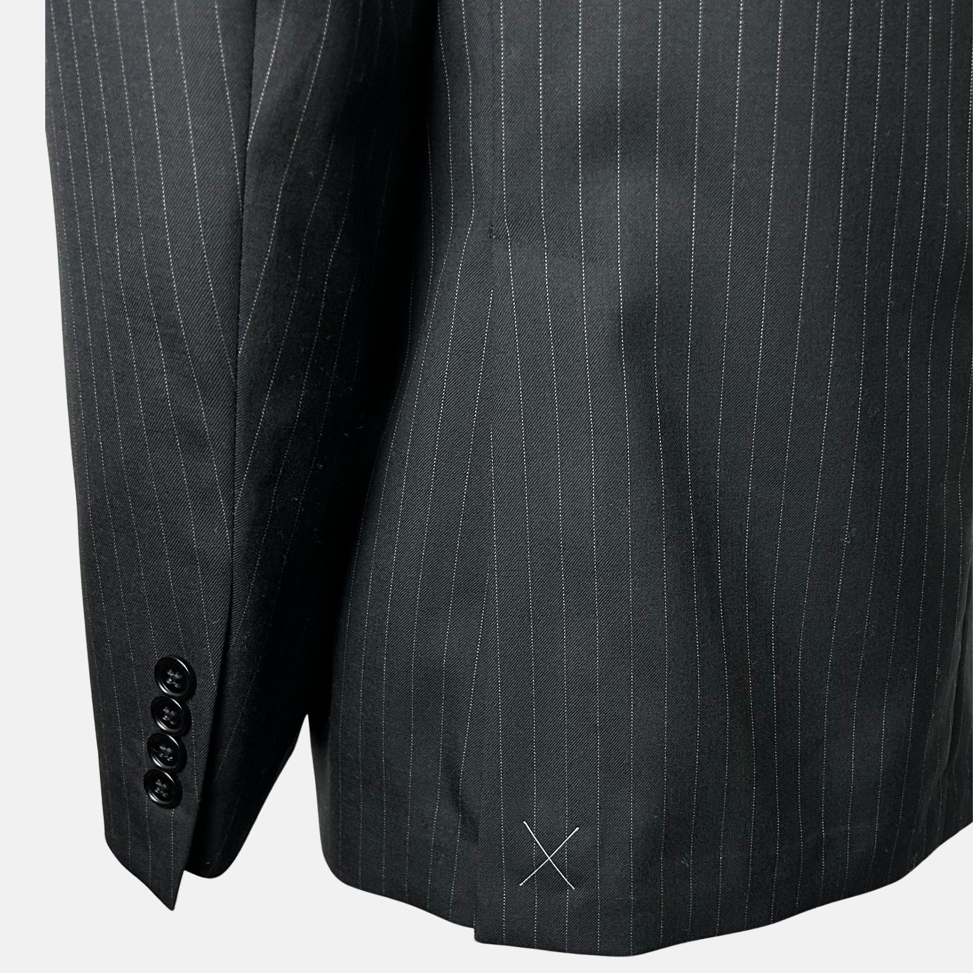 Charcoal Suit with Pinstripes made of Wool (54)