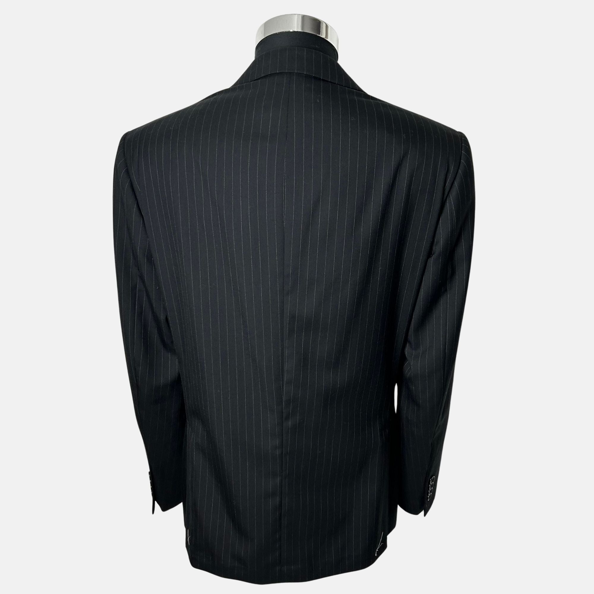 Charcoal Suit with Pinstripes made of Wool (54)