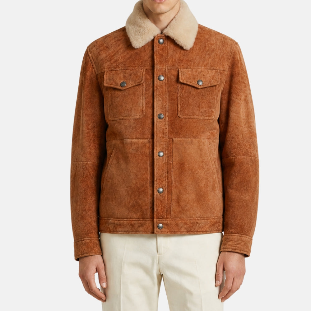 Cognac Shearling Jacket (M)