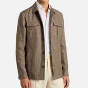 Brown Linen Safari Overshirt (XL/3XL)
