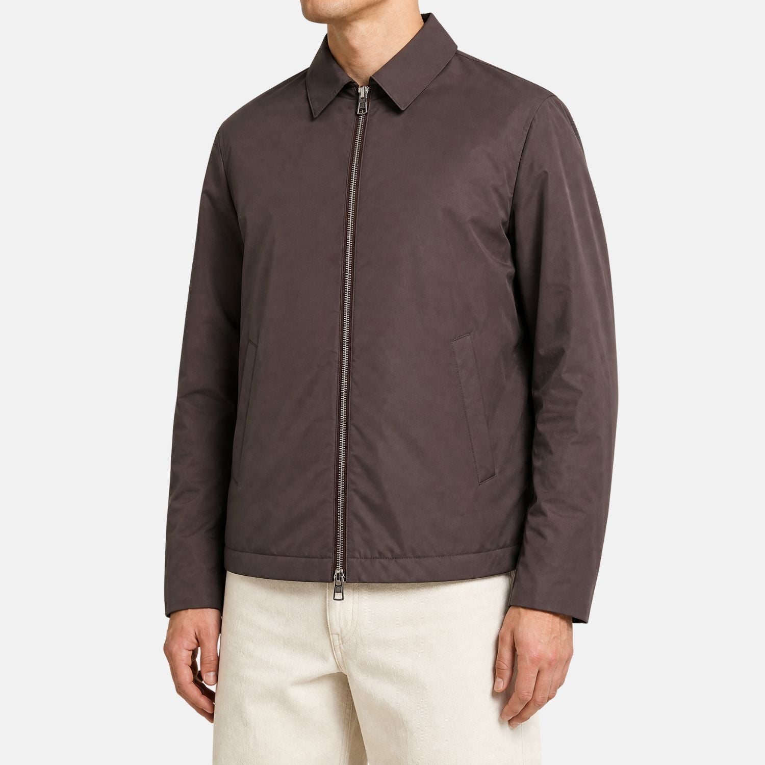 Brown "Windwish" Virgin Wool Harrington Jacket (EU 48)