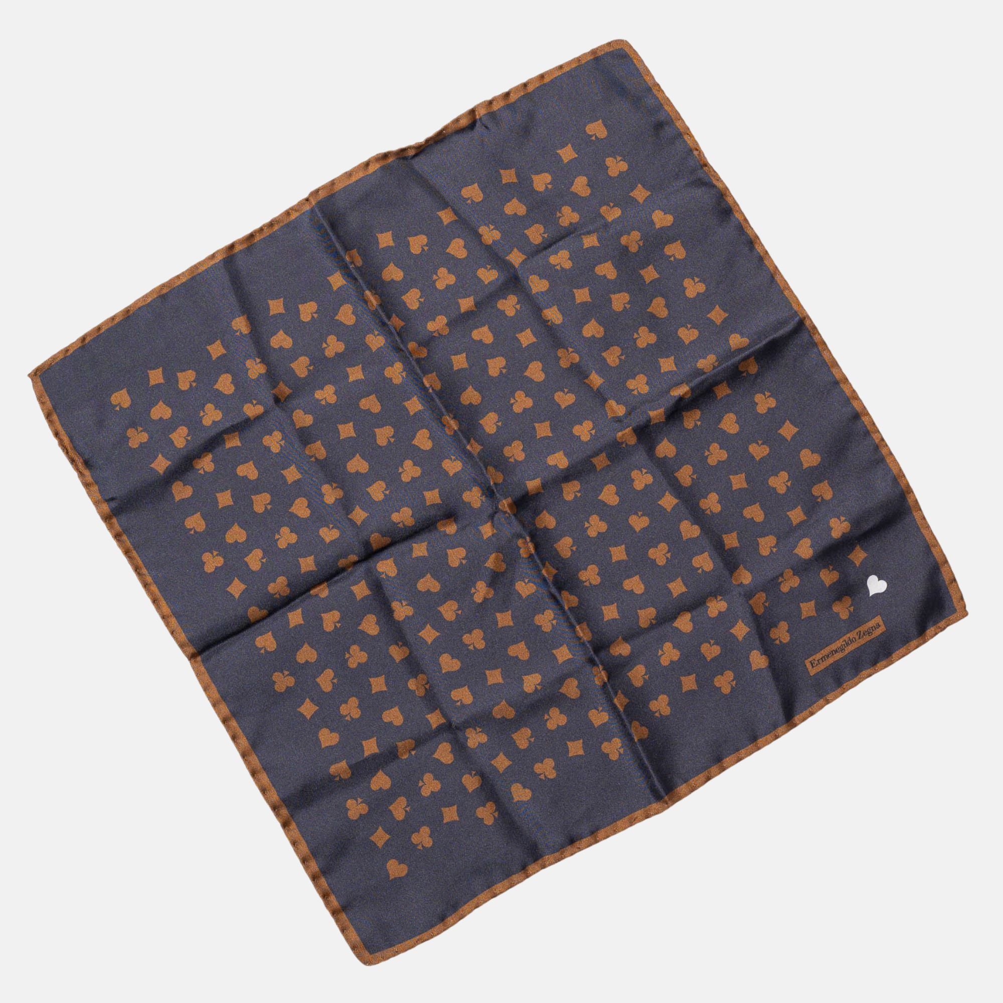 Black/Brown Pocket Square Made of Silk