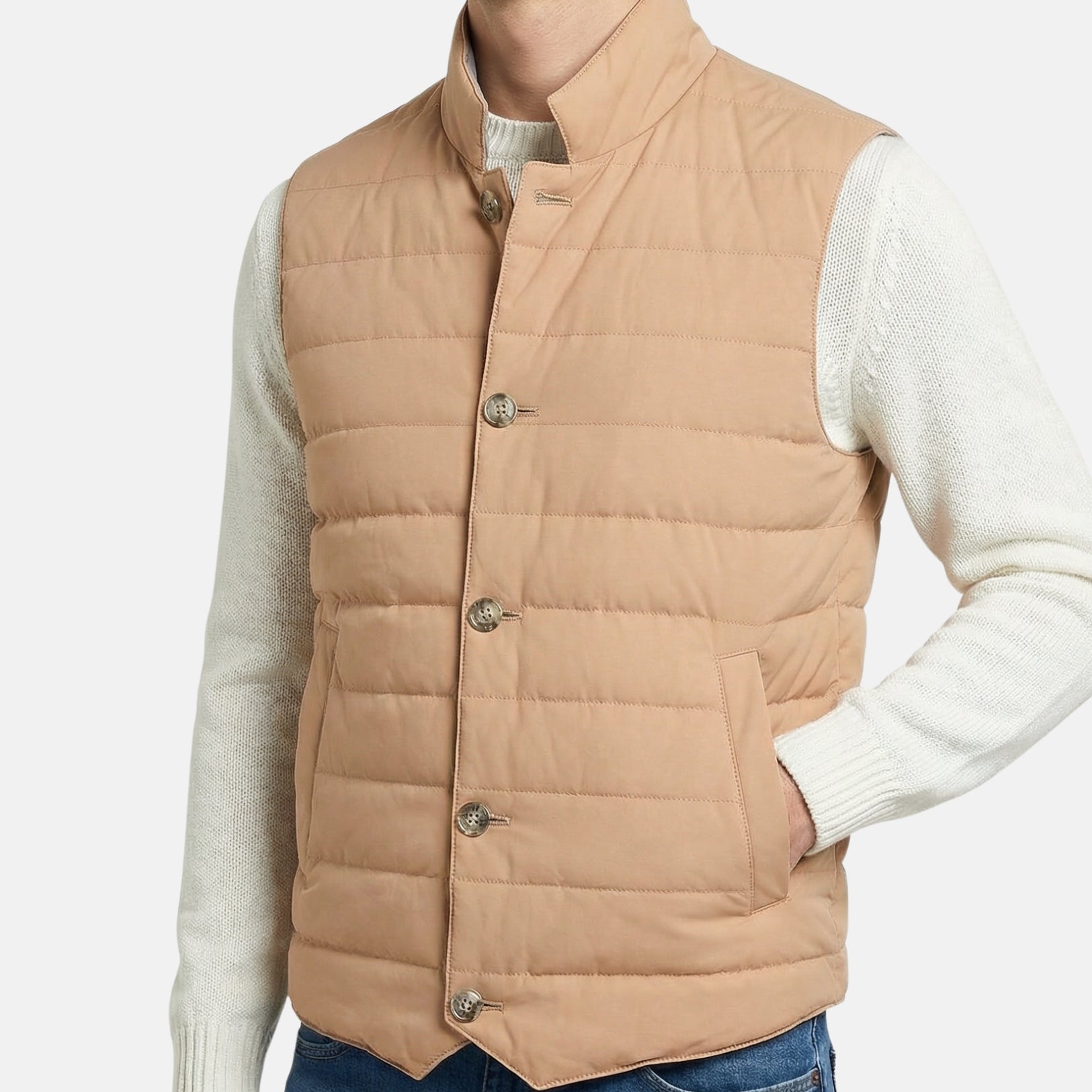Beige Down Vest (M)