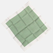 Green/White  Pocket Square Made of Silk