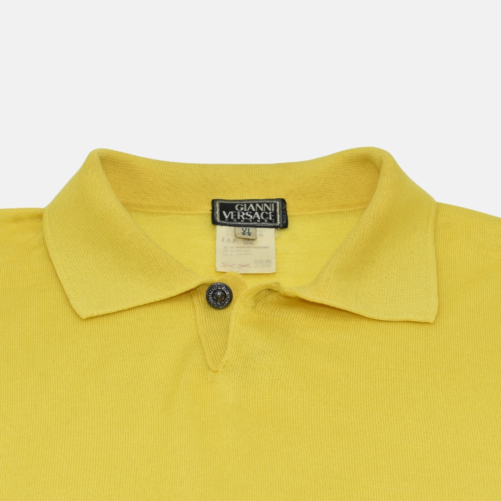 Yellow Cashmere/Silk/Wool Longsleeve Polo (EU 54)