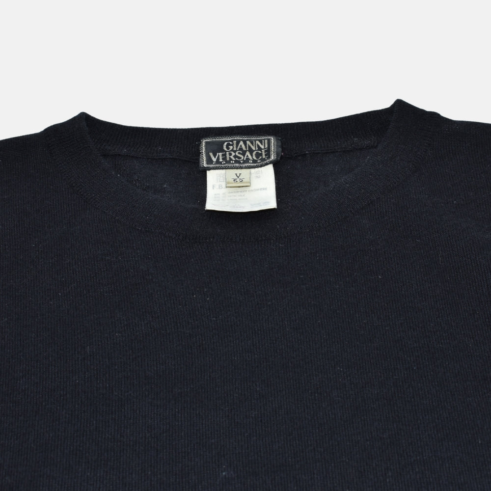 Black Cashmere/Silk/Wool Sweater (EU 52)