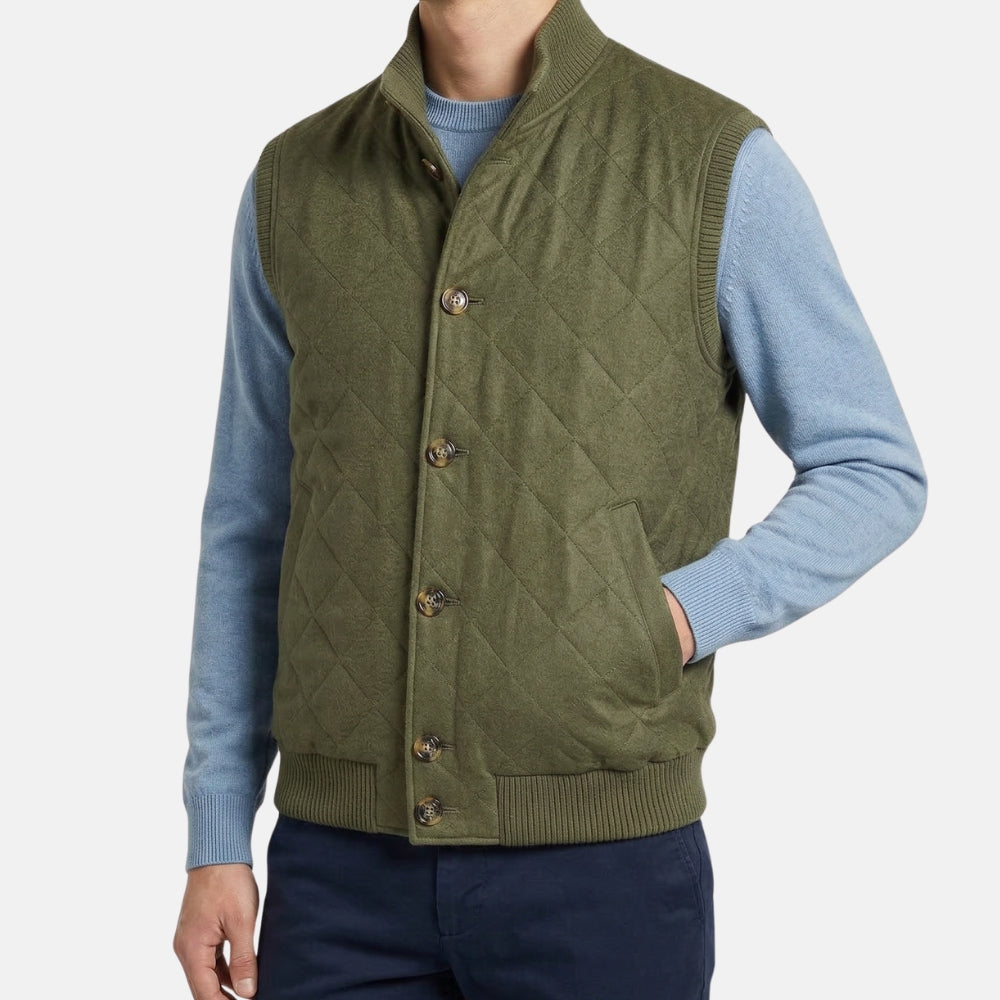 Olive Cashmere Vest (M)