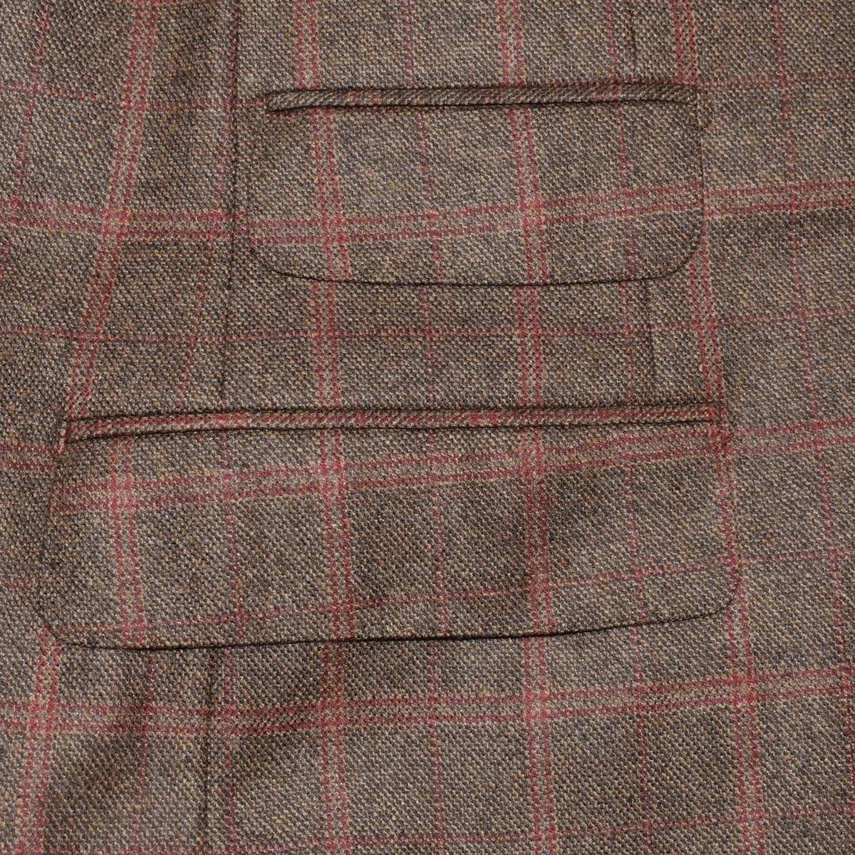 Brown-Red Check Wool Blazer