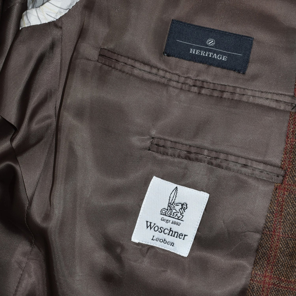 Brown-Red Check Wool Blazer