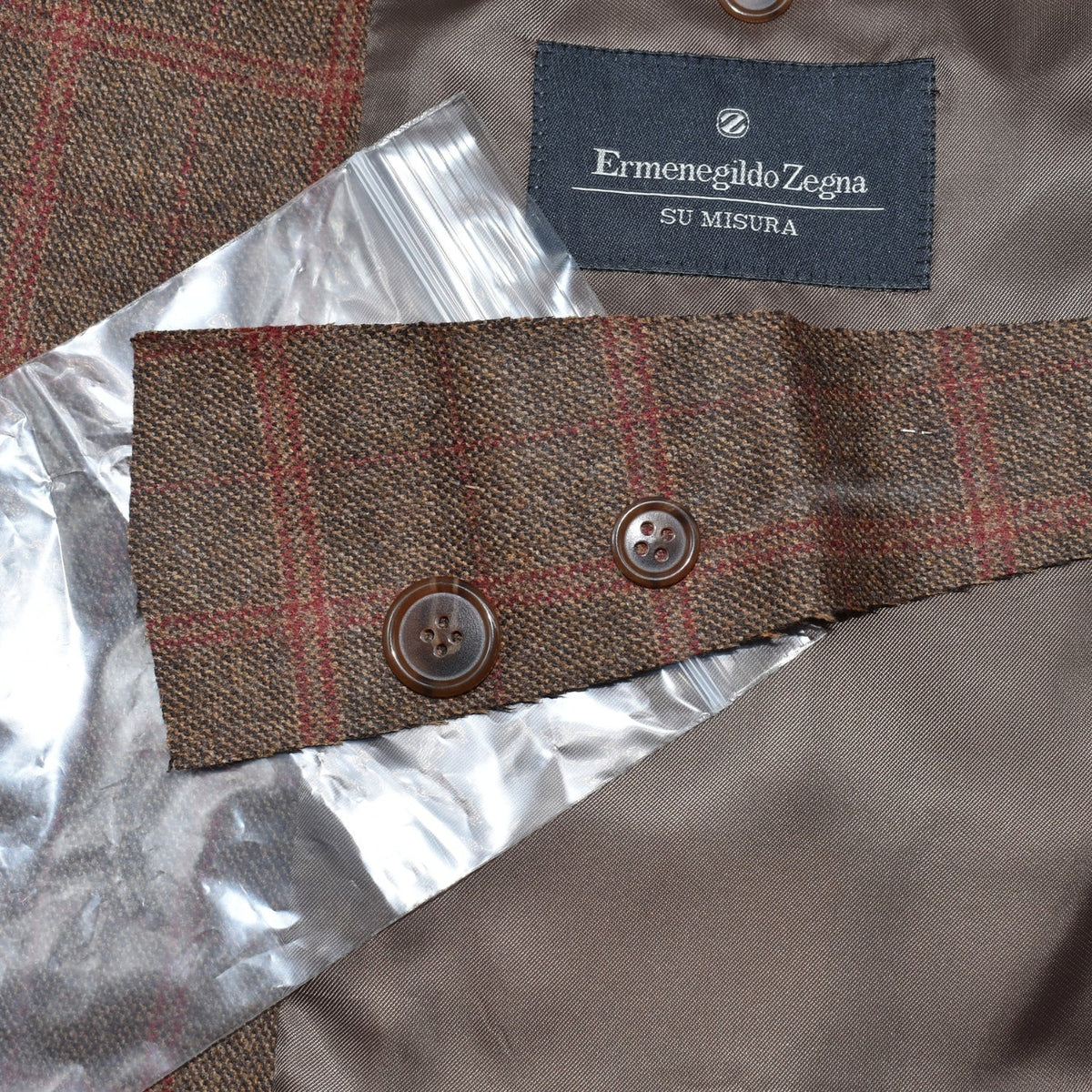 Brown-Red Check Wool Blazer