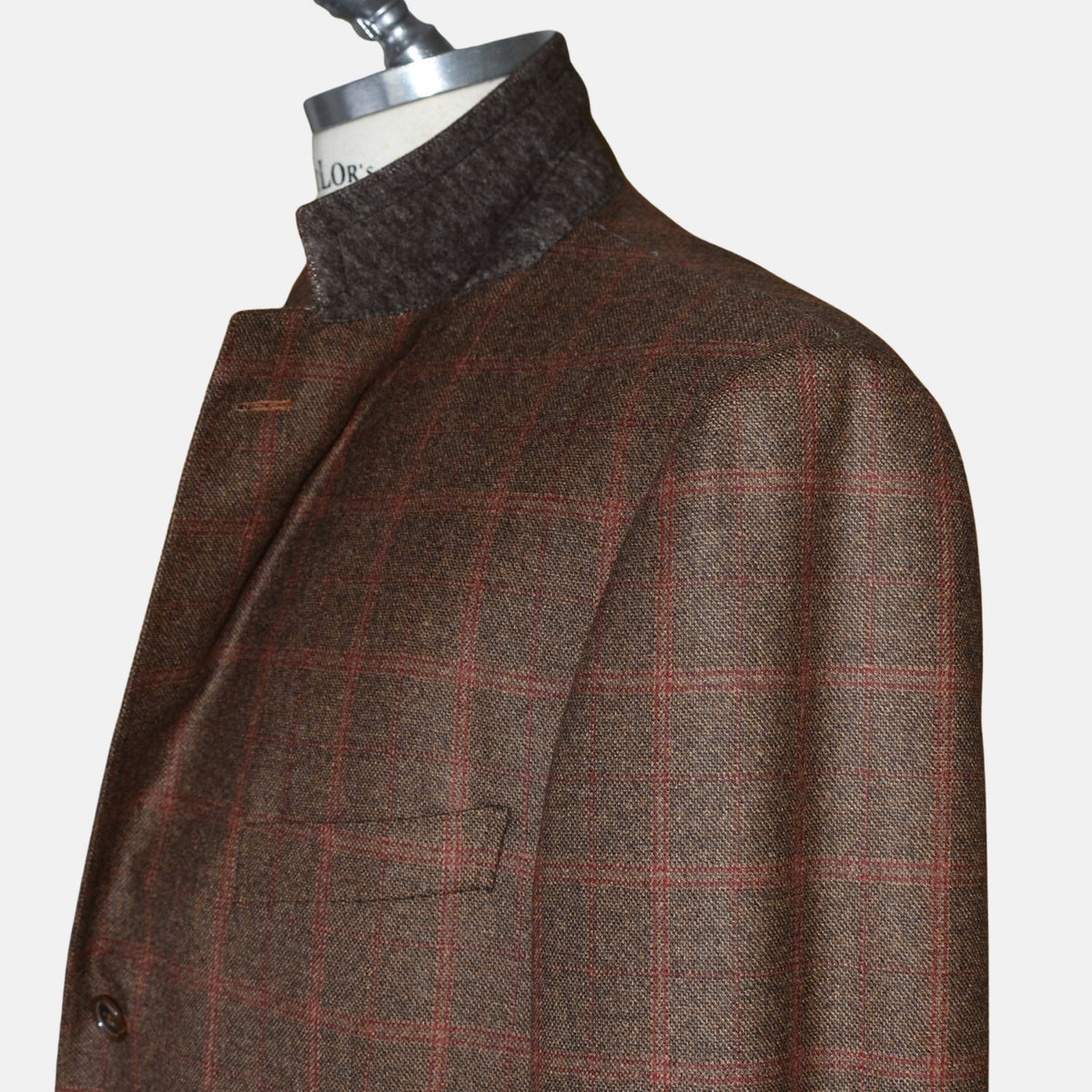 Brown-Red Check Wool Blazer