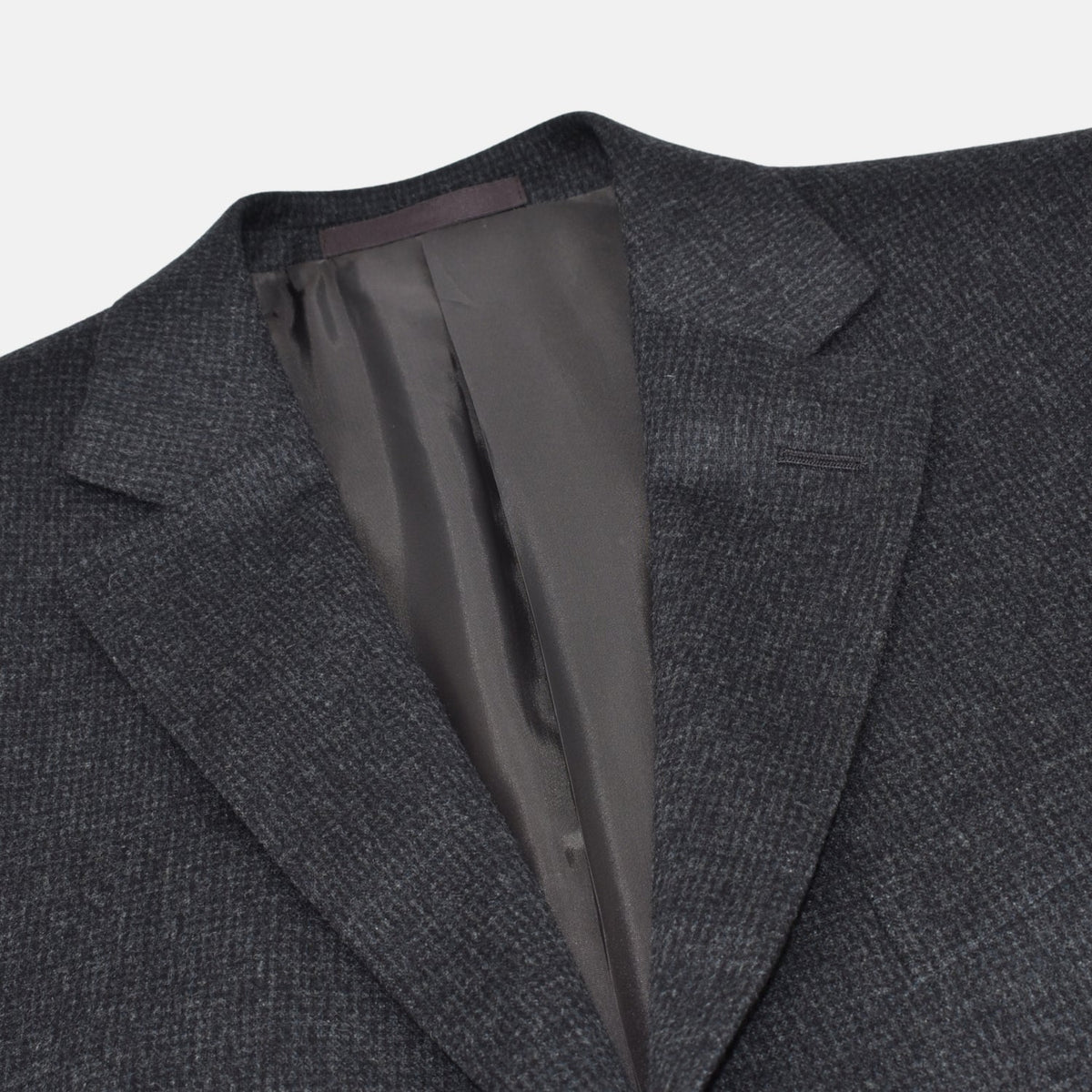 Charcoal Checked Wool-Angora Blazer