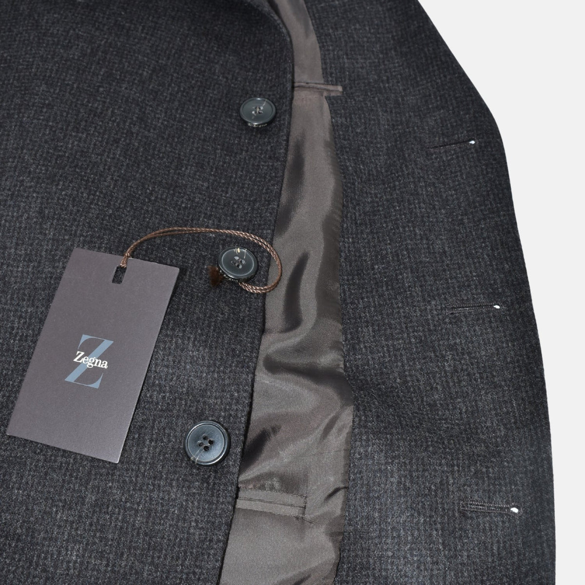 Charcoal Checked Wool-Angora Blazer